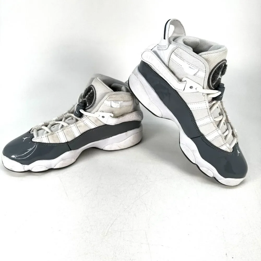 Nike Air Jordan 6 Rings White/Cool Grey Size Big Kids 5Y=Woman's 6.5 323419-121